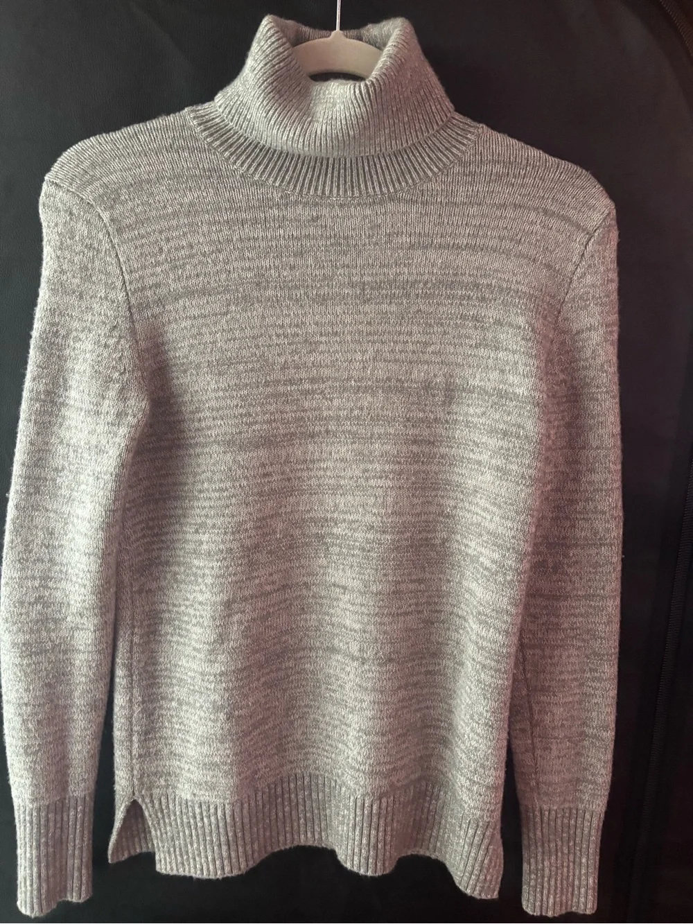 J. Crew Gray Space Dye Wool Blend Turtleneck Sweater